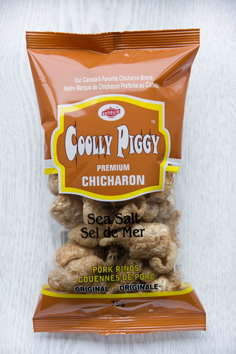 Sunasia Cooly Piggy Premium Chicharon Sea Salt Pork Rinds, 75 g