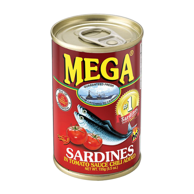 Mega Sardines In Tomato Sauce Chili Added, 155 g