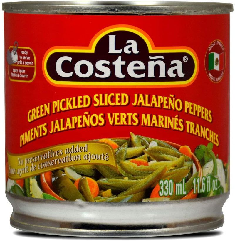 La Costena Green Pickled Sliced Jalapeno Peppers, 343 mL