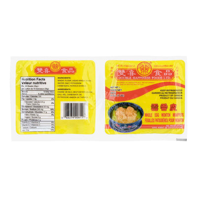 Double Happiness Foods LTD. Whole Egg Wonton Wrappers, 312 g