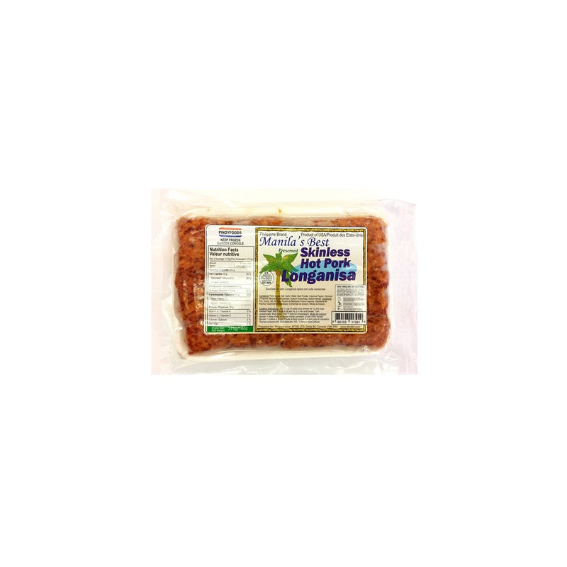 Manila's Best Skinless Hot Pork Longanisa, 375 g