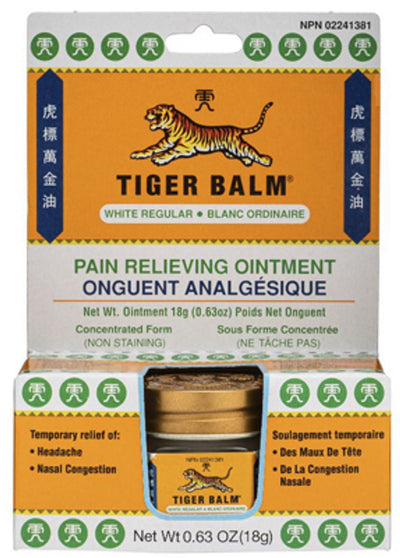 Tiger Balm Regular White Pain Relieving Ointment, 18 g