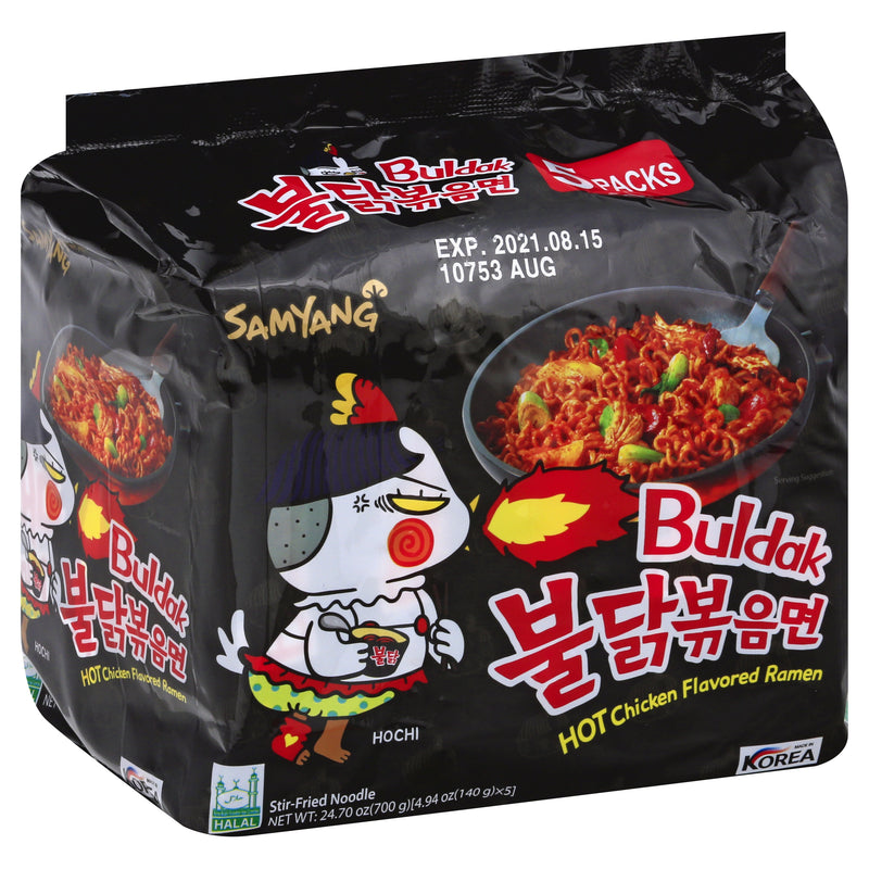 SamYang Hot Chicken Flavored 5 Packs Ramen, 140 g, 5 ct