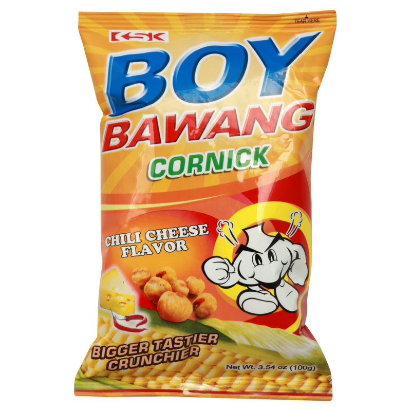 Boy Bawang Chili Cheese Flavor Cornick Snack, 99 g