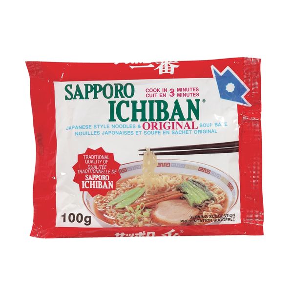 Sapporo Ichiban Original Flavored Soup Base Instant Noodles, 100 g