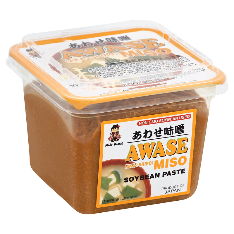 Miko Brand Awase Miso (AKA + Shiro) Soybean Paste, 499 g