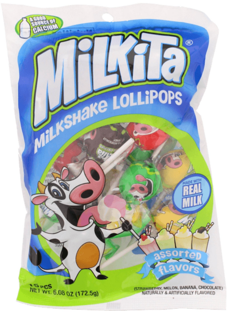 Milkita Milkshake Lollipops, 172 g