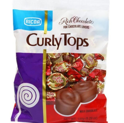 Ricoa Rich Chocolate Curly Tops Milk Chocolate, 150 g
