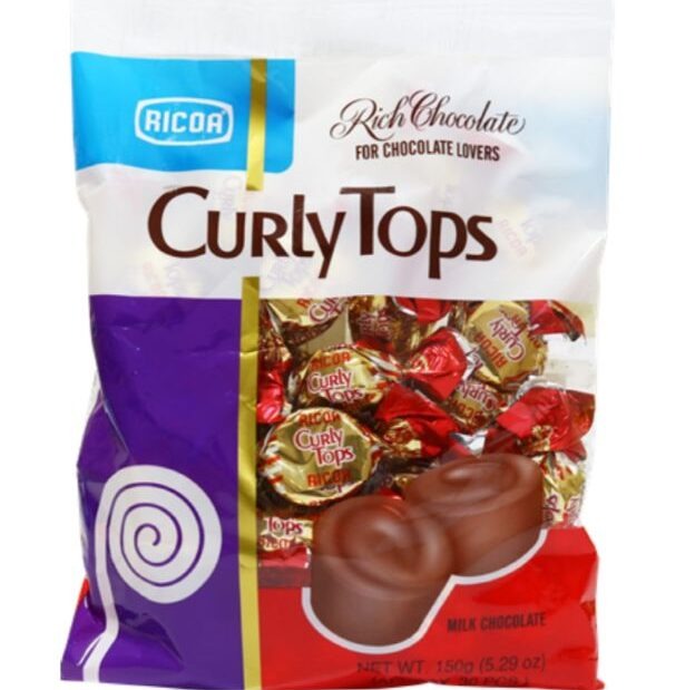 Ricoa Rich Chocolate Curly Tops Milk Chocolate, 150 g