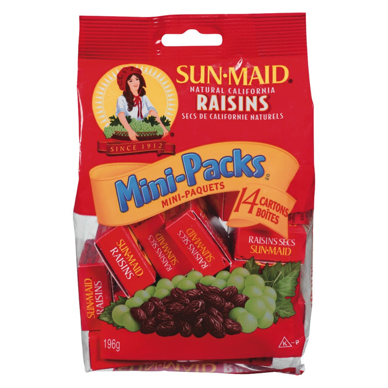 Sun Maid Natural California Raisins Mini Packs, 14 ct cartons