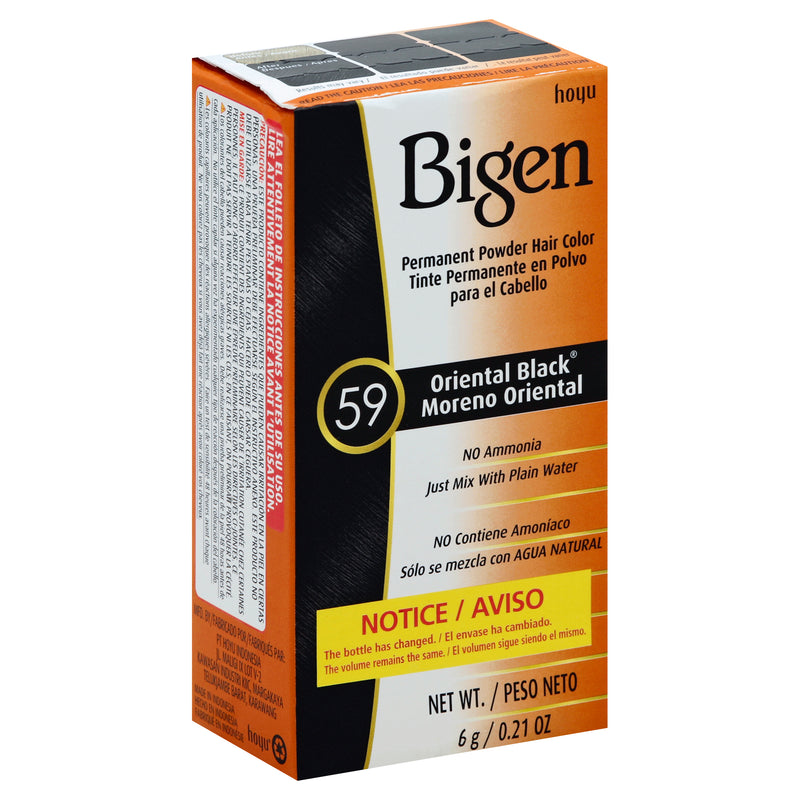 Bigen Oriental Black 59 Permanent Powder Hair Color, 6 g