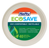 Hefty Ecosave 100% Compostable Dessert Plates, 40 ct