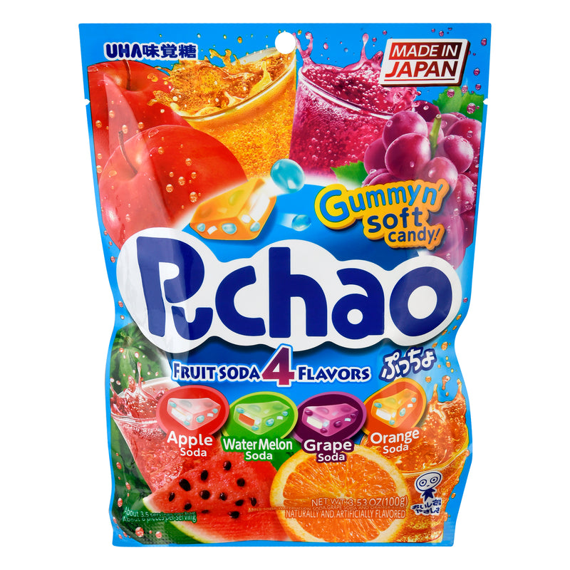 Puchao Fruit Soda 4 Flavors Candy, 100 g