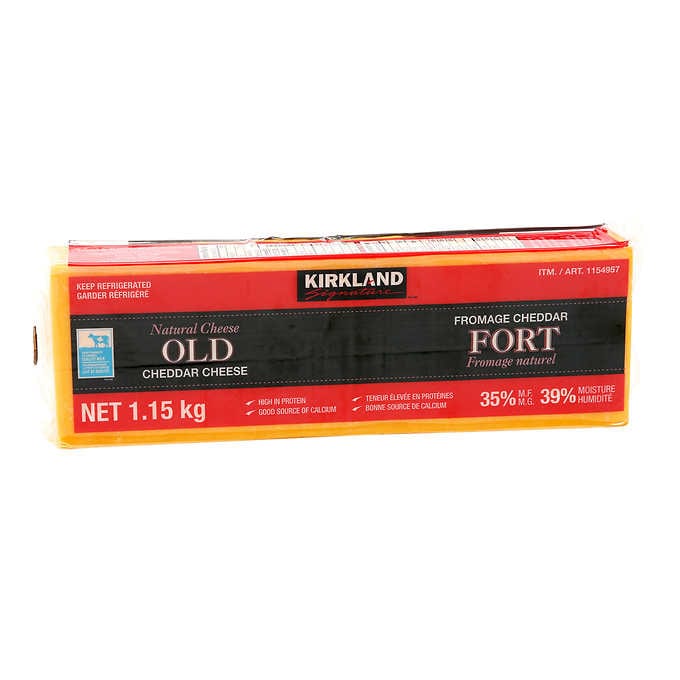 Kirkland Signature Natural Old Cheddar Cheese, 1.15 kg