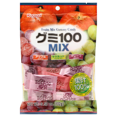 Kasugai Fruits Mix Gummy Candy, 102 g