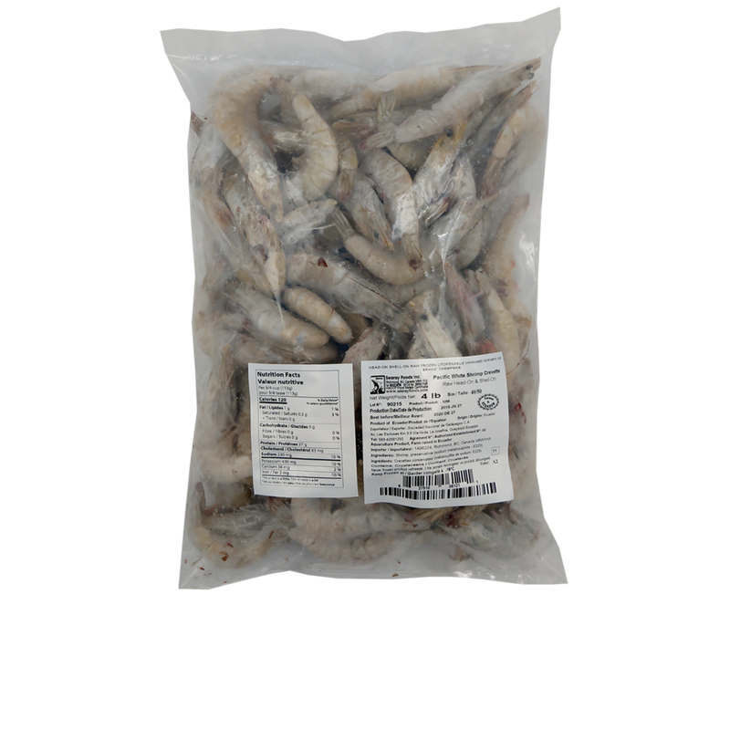 Searay Foods Inc. Raw Headless Shell On Pacific White Shrimp, 1.81 kg
