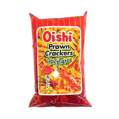 Oishi Spicy Flavor Prawn Crackers, 60 g