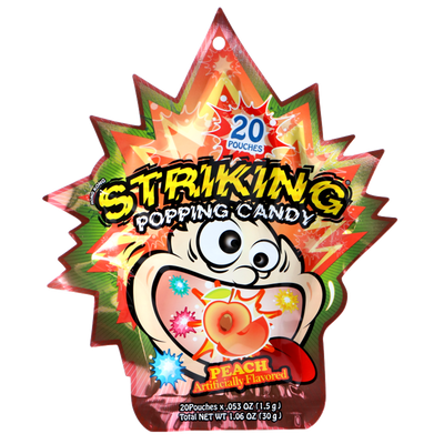 Striking Peach Popping Candy, 30 g, 20 ct