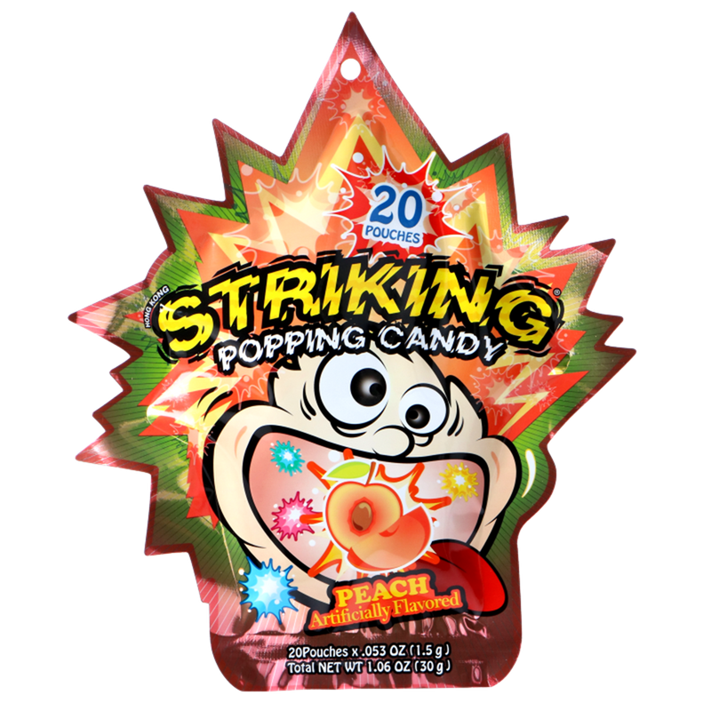 Striking Peach Popping Candy, 30 g, 20 ct