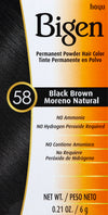 Bigen Black Brown 58 Permanent Powder Hair Color, 6 g