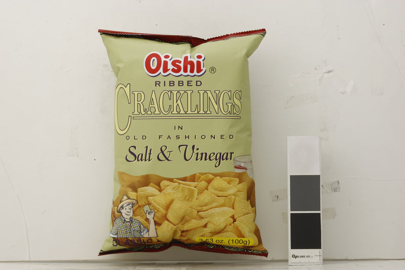 Oishi Classic Ribbed in Salt & Vinegar Cracklings, 100 g