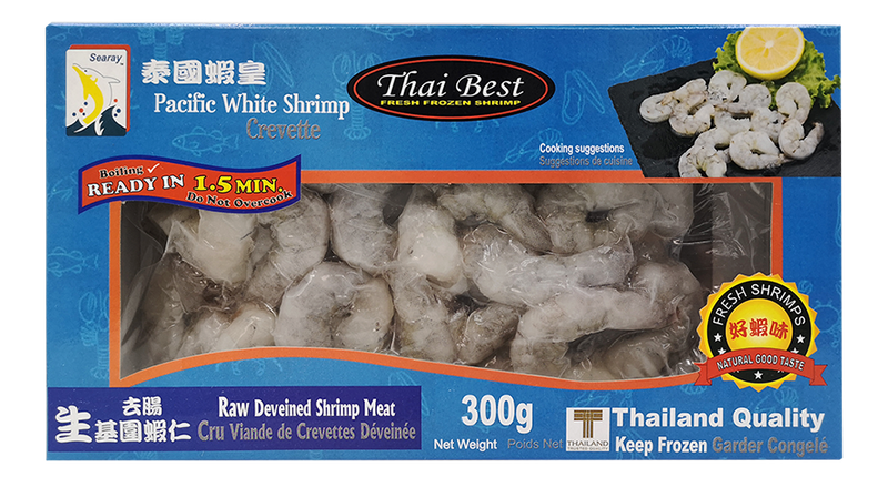 Searay Thai Best Raw Deveined Pacific White Shrimp, 300 g