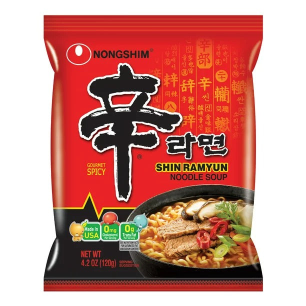 Nongshim Spicy Shin Ramyun Noodle Soup, 119 g