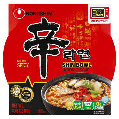 Nongshim Noodle Shin Bowl Gourmet Spicy Soup, 86 g