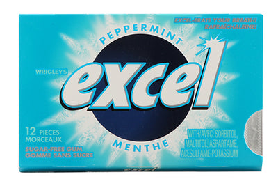 Excel Peppermint Chewy Gum, 12 ct