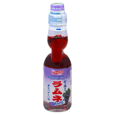 Shirakiku Carbonated Grape Ramune Drink, 200 mL
