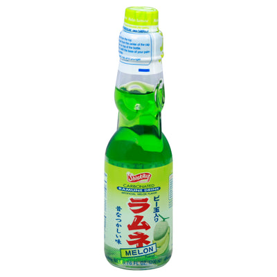 Shirakiku Carbonated Melon Ramune Drink, 200 mL