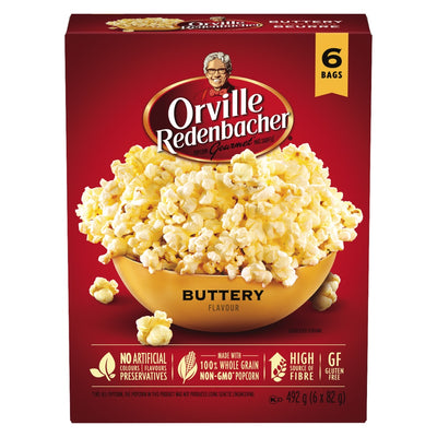 Orville Redenbacher Buttery Flavour Popcorn, 82 g, 6 ct