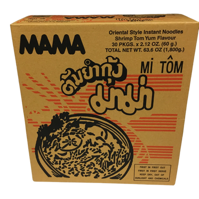 Mama Tom Yum Shrimp Oriental Instant Noodles, 60 g, 30 ct