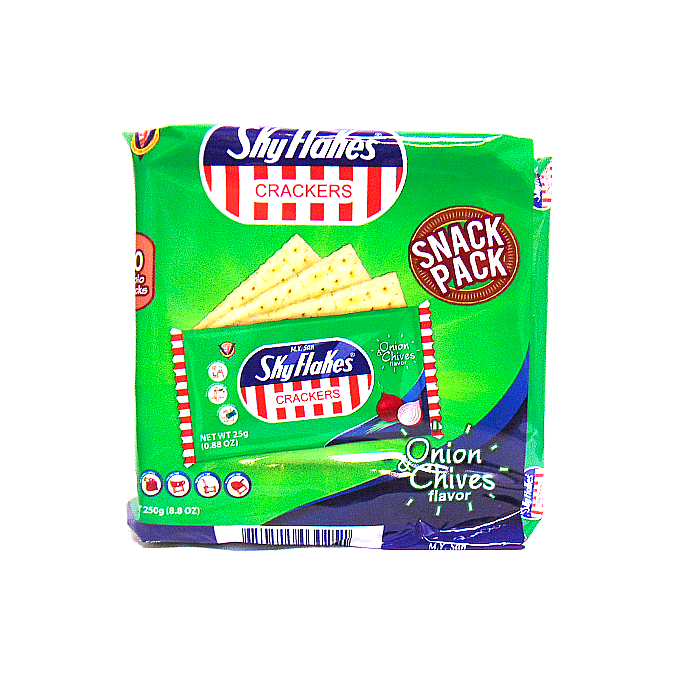 Sky Flakes Onion & Chives Flavor Crackers, 250 g