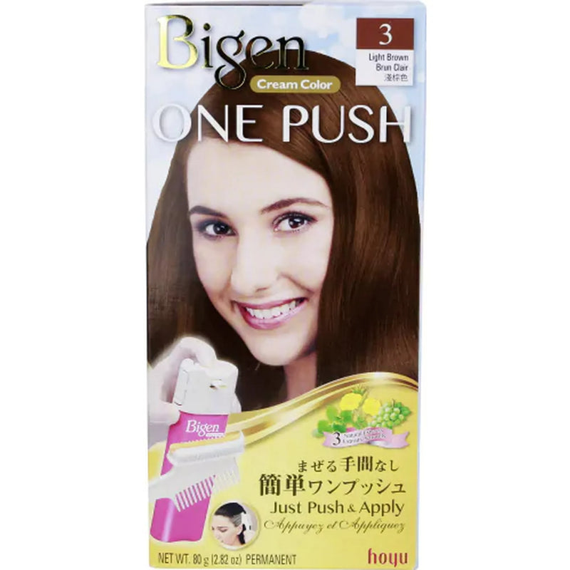 Bigen One Push Light Brown Permanent Hair Dye, 80 g