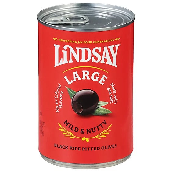 Lindsay Large Black Ripe Pitted Olives, 170 g