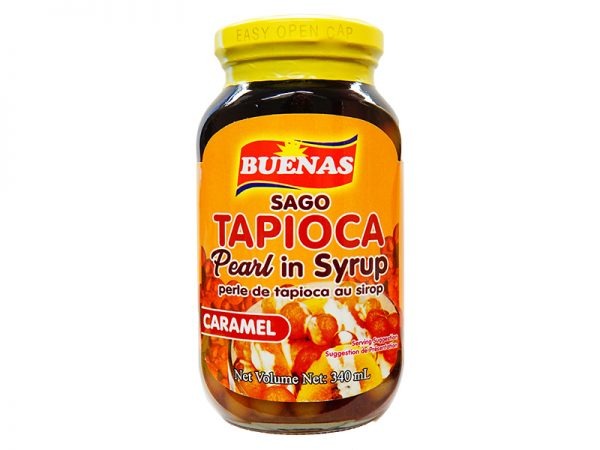 Buenas Caramel Sago Tapioca Pearl In Syrup, 340 mL