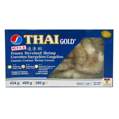 Thai Gold Headless Frozen Deveined Shrimp, 380 g