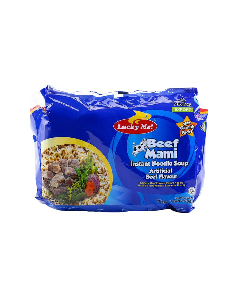 Lucky Me Beef Mami Instant Noodle Soup, 70 g