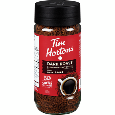Tim Hortons Dark Roast Premium Instant Coffee, 100 g
