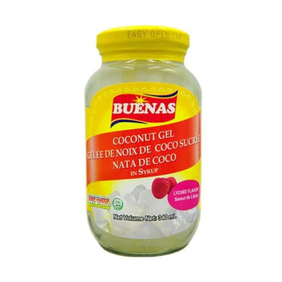 Buenas Lychee Flavored Coconut Gel In Syrup, 340 mL