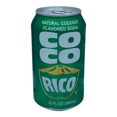 Coco Rico Natural Coconut Flavored Soda from Puerto Rico, 355 mL