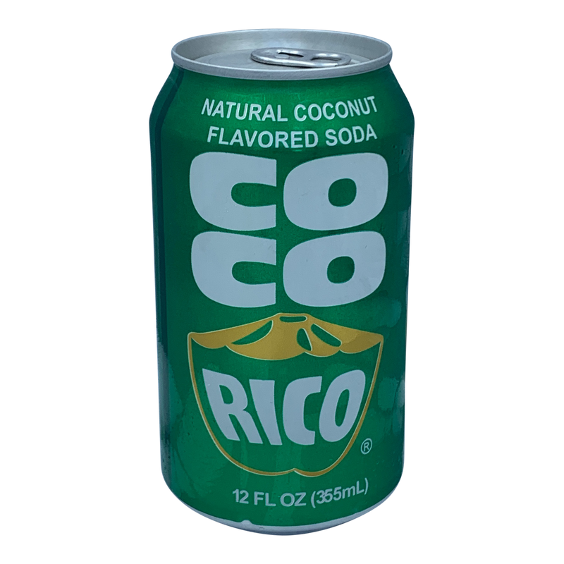 Coco Rico Natural Coconut Flavored Soda from Puerto Rico, 355 mL