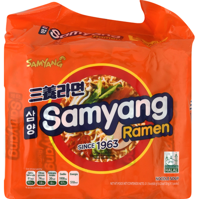 Samyang Original Beef Noodle Ramen Soup, 120 g, 5 ct