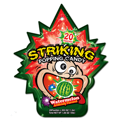 Striking Watermelon Popping Candy, 15 g, 20 ct