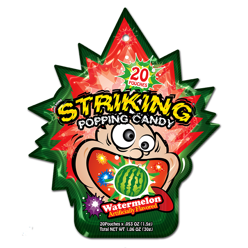 Striking Watermelon Popping Candy, 15 g, 20 ct