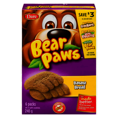 Bear Paws Soft Banana Bread Cookies, 240 g