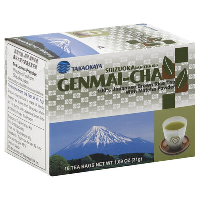 Takaokaya Brown Rice Tea With Matcha Teabags, 1.09 oz, 16 ct