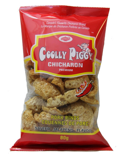 Coolly Piggy Chicharon Premium Jalapeno Flavor Pork Rinds, 80 g