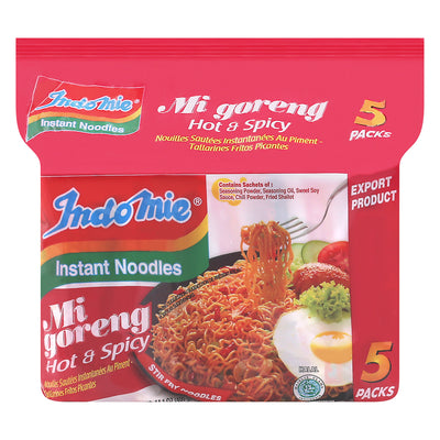 Indo Mie Mi Goreng Hot & Spicy 5 Pack Instant Noodles, 85 g, 5 ct